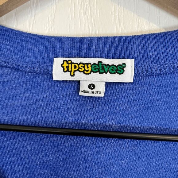 Tipsy Elves Women's Top Size S Blue "Freedom For Y'All" Scoop Neck Graphic Tee - Picture 5 of 10